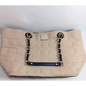 Kate Spade New York Bags Womens Signature Straw Wicker Chain Strap Shoulder Bag